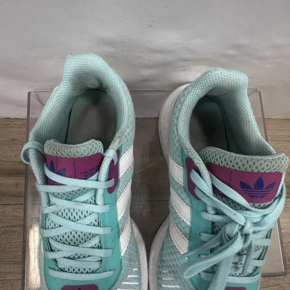 Adidas‎ Swift Run Mint Green Purple White Mesh Athletic Sneakers Womens